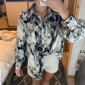 Shein marble button up